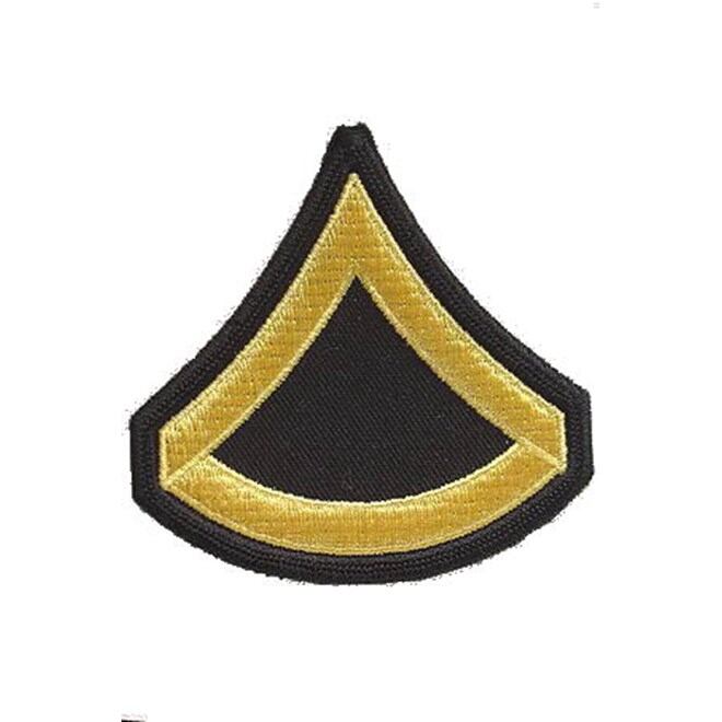 Levně Nášivka: Hodnost US ARMY rukávová Private First Class černá | žlutá