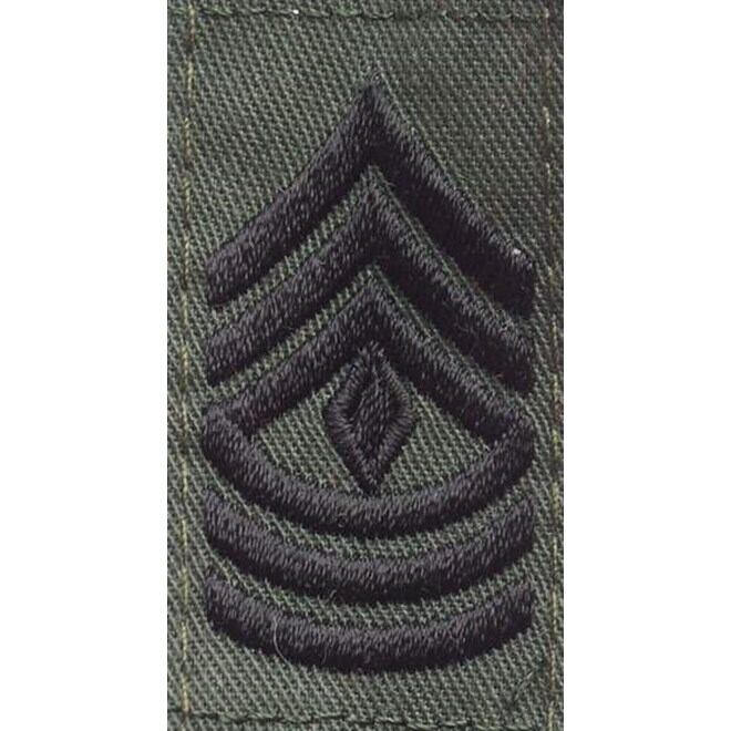 Levně Nášivka: Hodnost US ARMY límcová First Sergeant olivová | černá