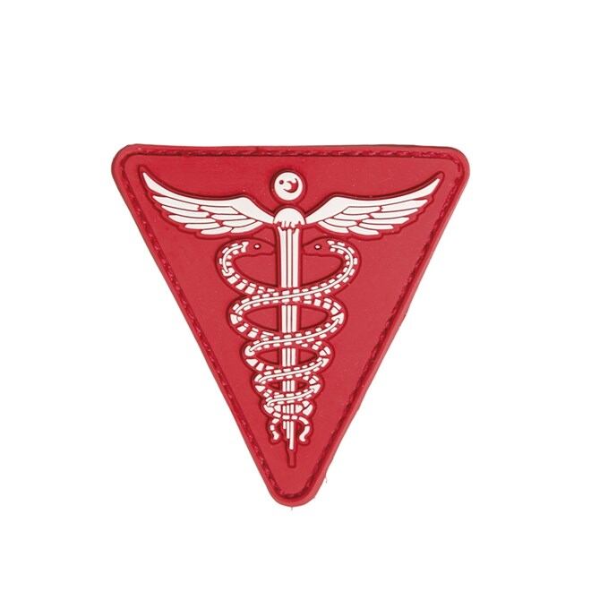 Levně Nášivka gumová 3D: Lékařský symbol - Caduceus červená