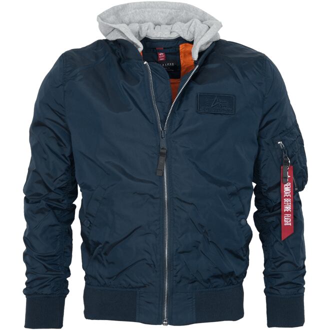 Levně Bunda Alpha MA-1 TT Hood BP Ref. rep. blue