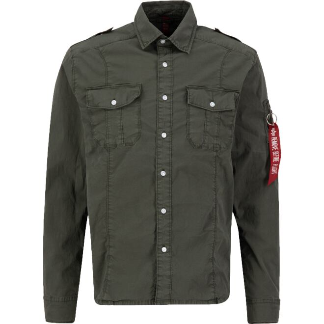 Levně Košile Alpha Basic Shirt Slim greyblack