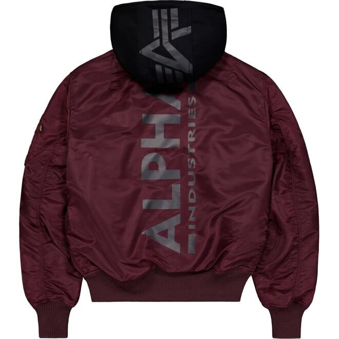 Levně Bunda Alpha MA-1 ZH Back Print višňová tmavá