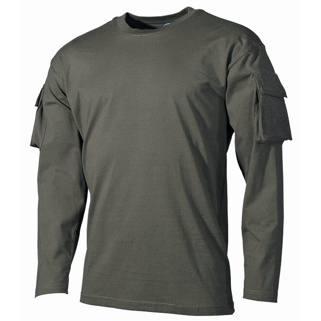 Levně Tričko US T-Shirt s kapsami na rukávech 1/1 olivové