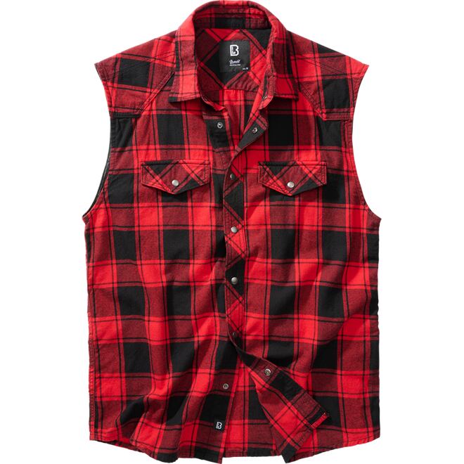 Levně Košile Checkshirt Sleeveless červená | černá