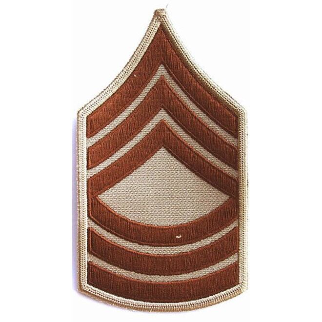 Levně Nášivka: Hodnost US ARMY rukávová Master Sergeant béžová | hnědá
