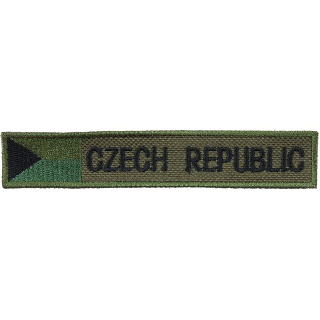 Levně Nášivka: CZECH REPUBLIC - s vlajkou olivová | černá