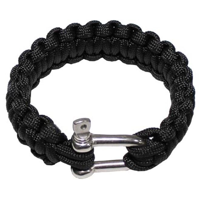 Levně Náramek Paracord 2.3, kov. spona černý