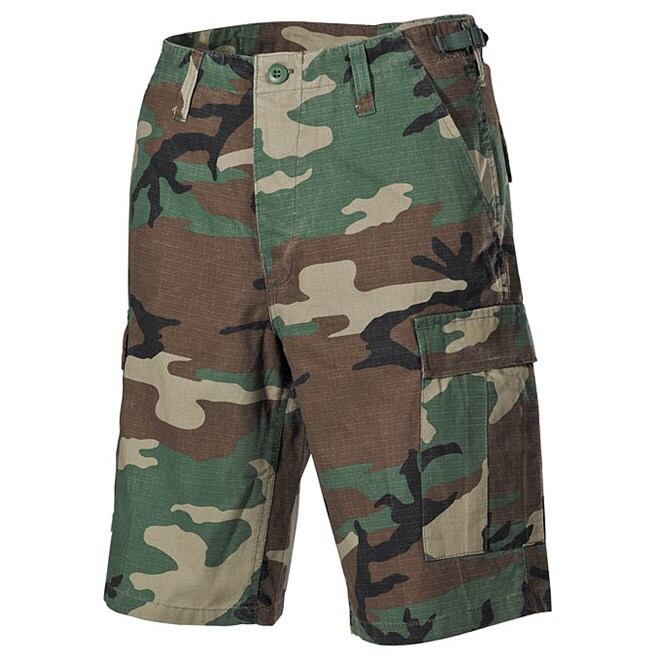 Levně Kalhoty krátké BDU RipStop woodland opraná
