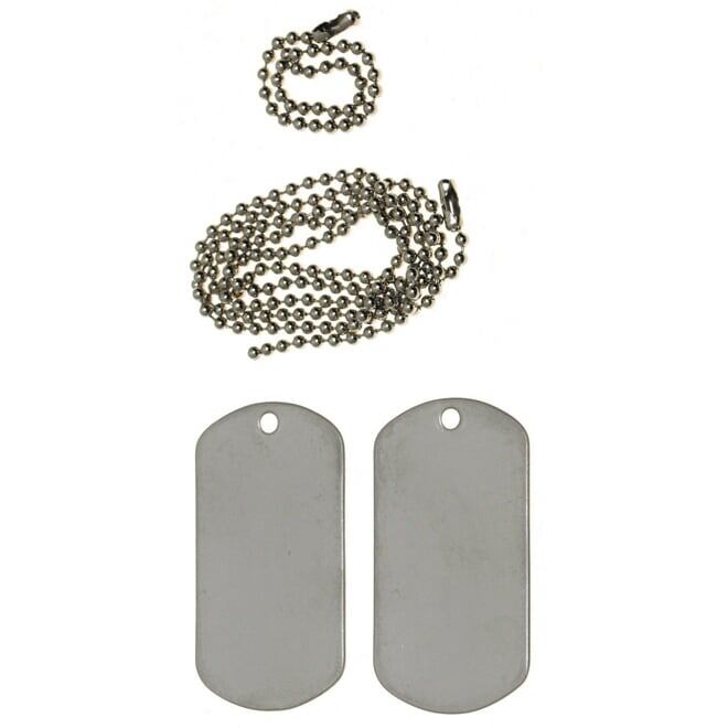 Levně ID známka US (Dog Tag) - plechy + řetízky stříbrná