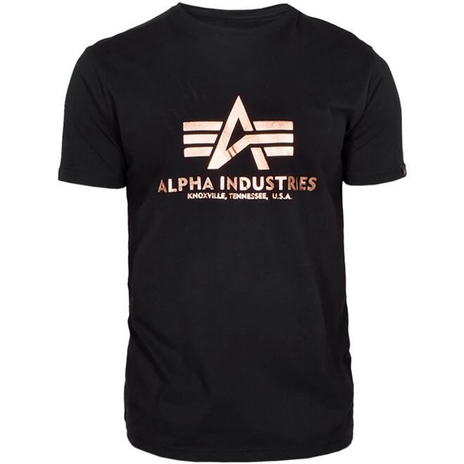 Levně Tričko Alpha Basic T-Shirt černá | zlatá