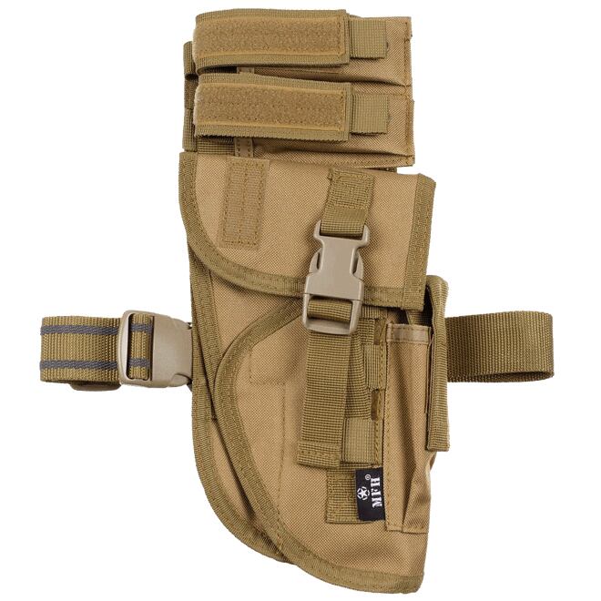 Levně Pouzdro na zbraň - stehenní TACTICAL okrové