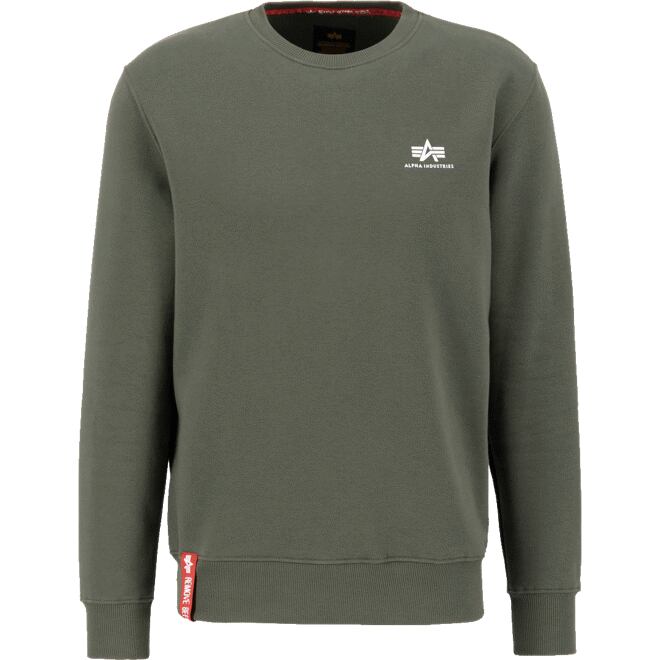 Levně Svetr Alpha Basic Sweater Small Logo olivová tmavá