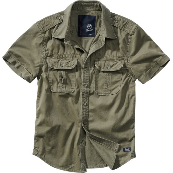 Levně Košile Vintage Shirt Shortsleeve 1/2 olivová
