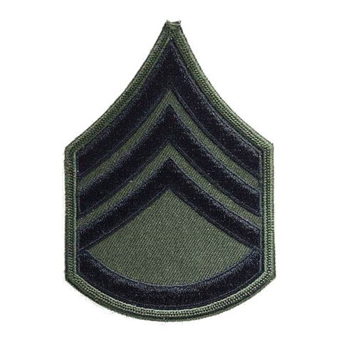 Levně Nášivka: Hodnost US ARMY rukávová Staff Sergeant olivová | černá