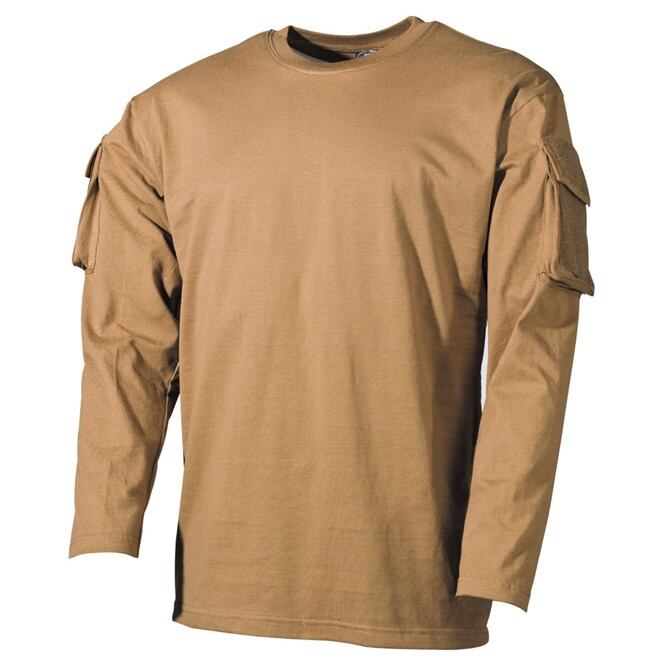 Levně Tričko US T-Shirt s kapsami na rukávech 1/1 okrové