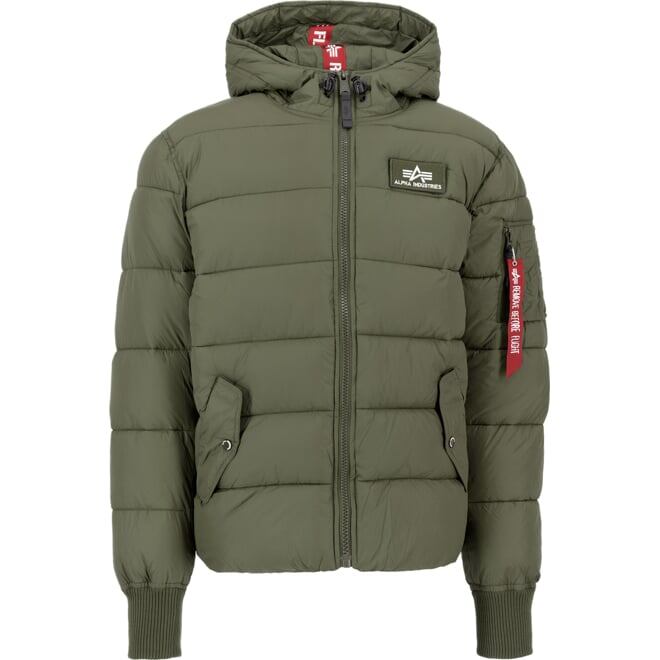 Levně Bunda Alpha Hooded Puffer Alpha FD zelená tmavě