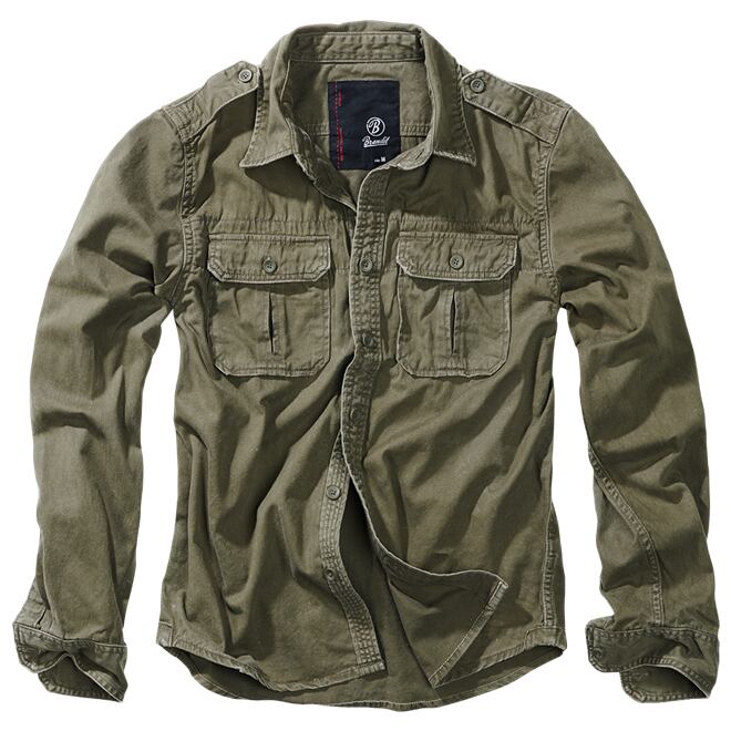 Levně Košile Vintage Shirt Longsleeve 1/1 olivová