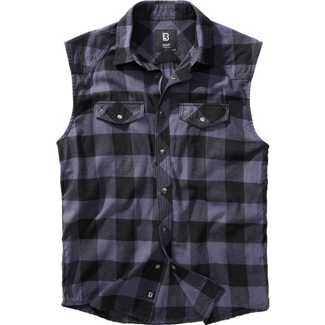 Levně Košile Checkshirt Sleeveless černá | šedá