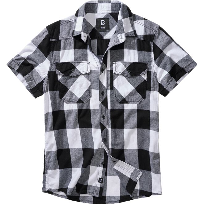 Levně Košile Checkshirt Halfsleeve bílá | černá