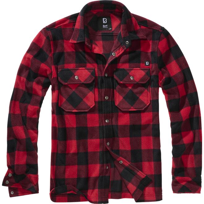 Levně Košile Jeff Fleece Shirt Long Sleeve červená | černá