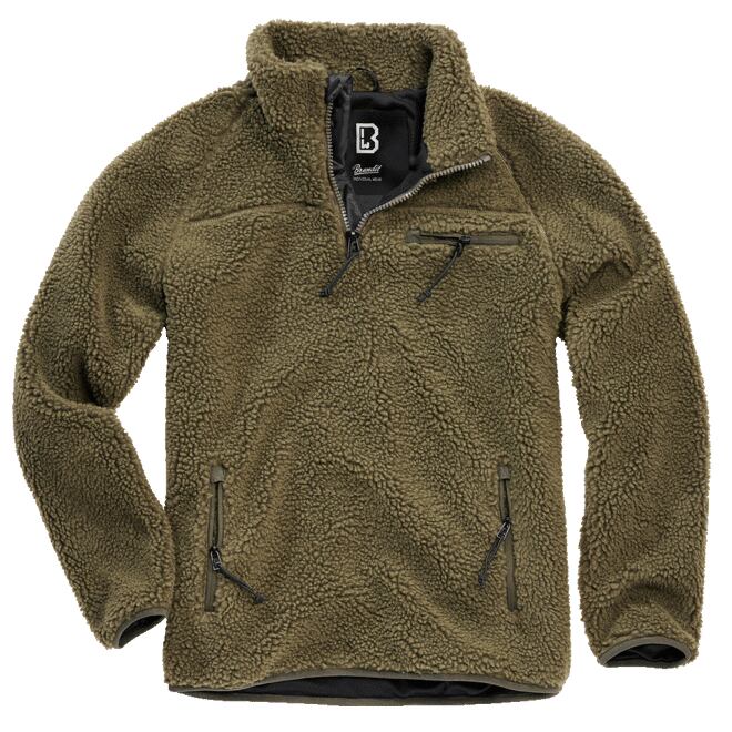 Levně Svetr Teddyfleece Troyer olivový