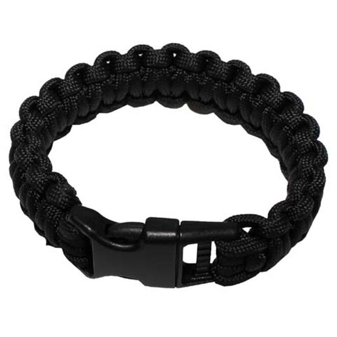 Levně Náramek Paracord 2.3, plast. spona černý