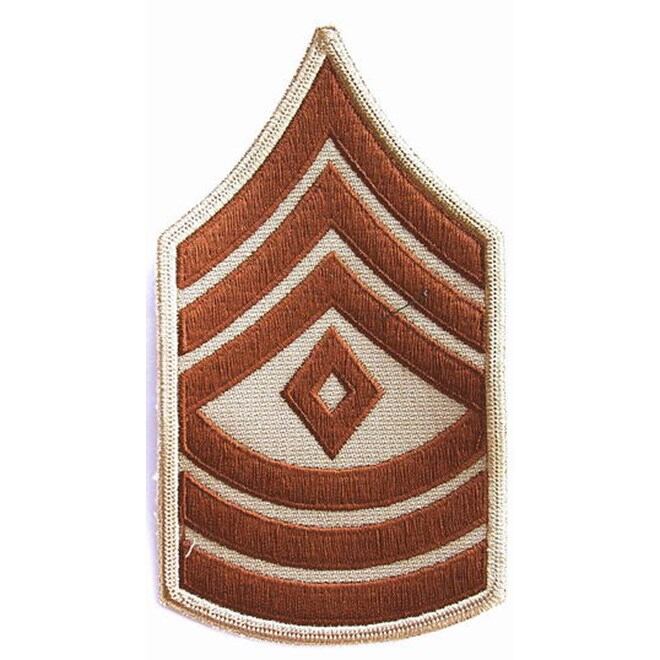 Levně Nášivka: Hodnost US ARMY rukávová First Sergeant béžová | hnědá