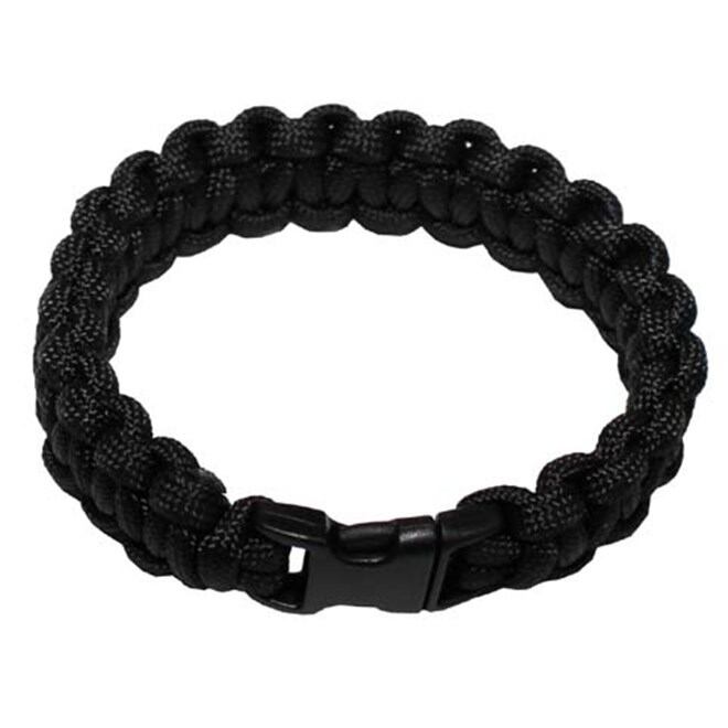 Levně Náramek Paracord 1.9, plast. spona černý