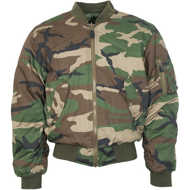 Levně Bunda MA1 Bomber BA/PES woodland