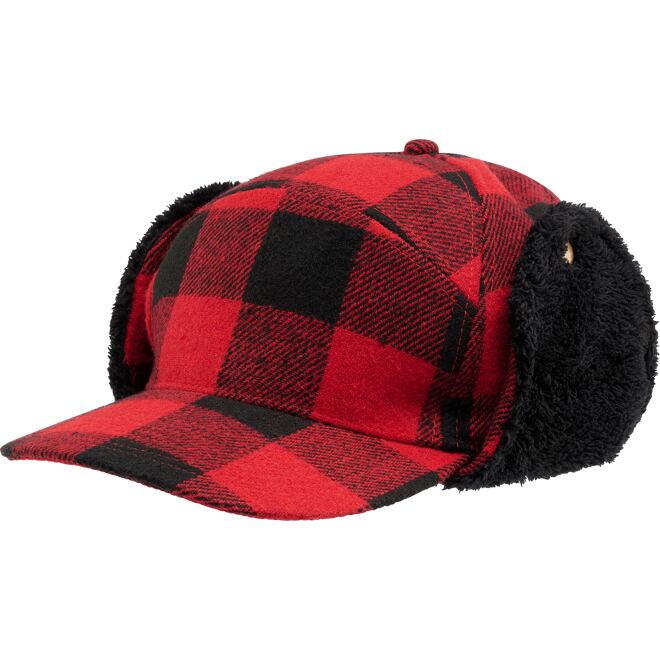 Levně Čepice ušanka Lumberjack Wintercap červená | černá