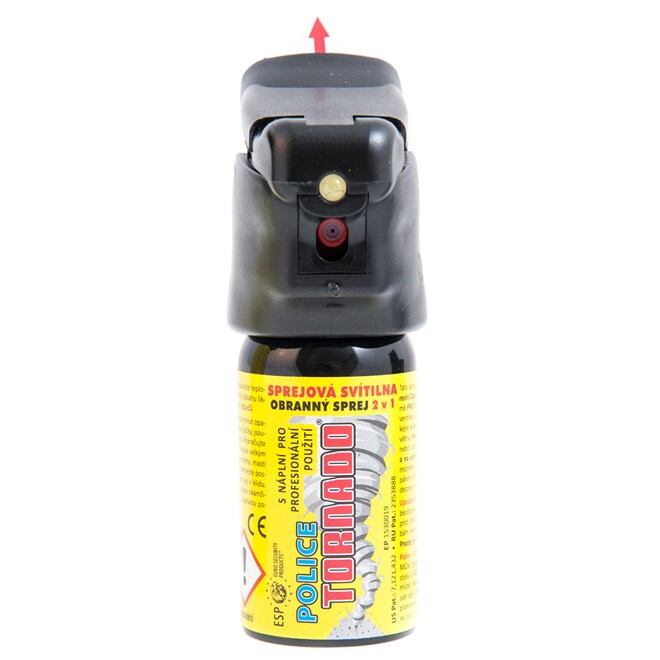 Levně Sprej obranný pepřový TORNADO 40 ml (sprej se svítilnou)