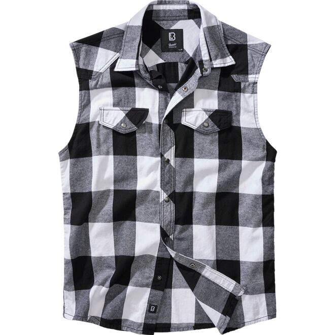Levně Košile Checkshirt Sleeveless bílá | černá