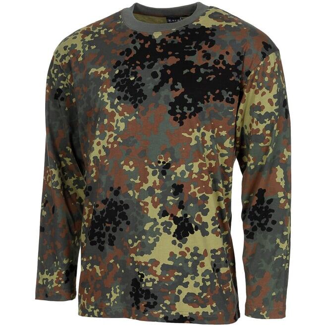 Levně Tričko maskovací s dl.rukávem flecktarn