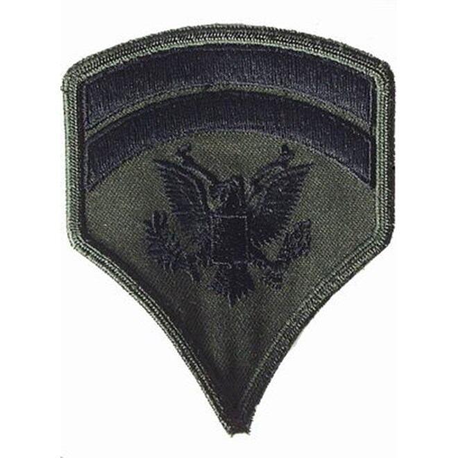 Levně Nášivka: Hodnost US ARMY rukávová Specialist Sixth Class olivová | černá