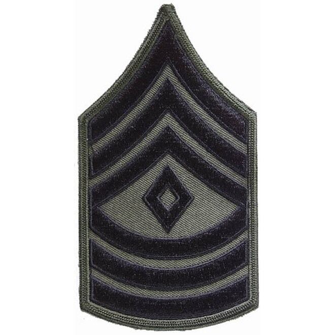 Levně Nášivka: Hodnost US ARMY rukávová First Sergeant olivová | černá