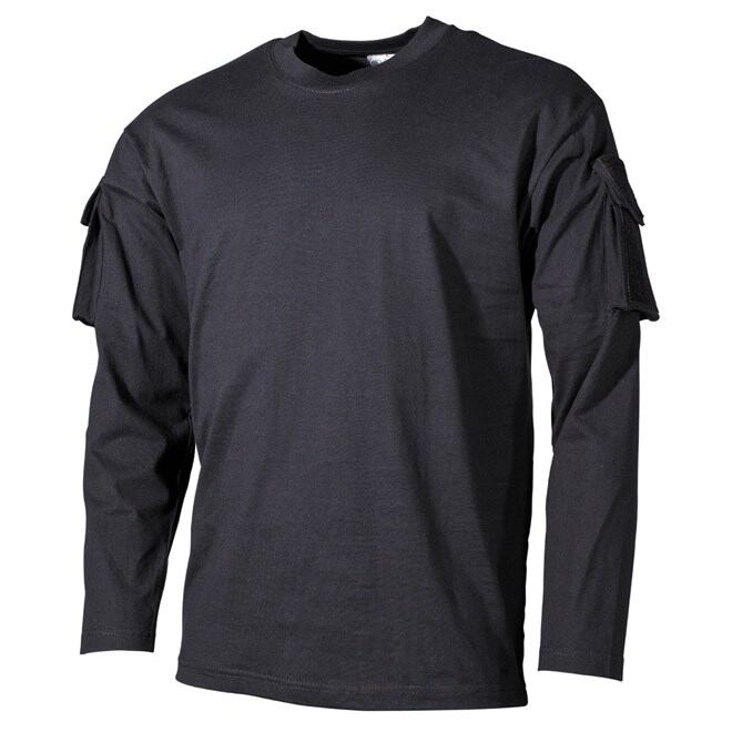 Levně Tričko US T-Shirt s kapsami na rukávech 1/1 černé