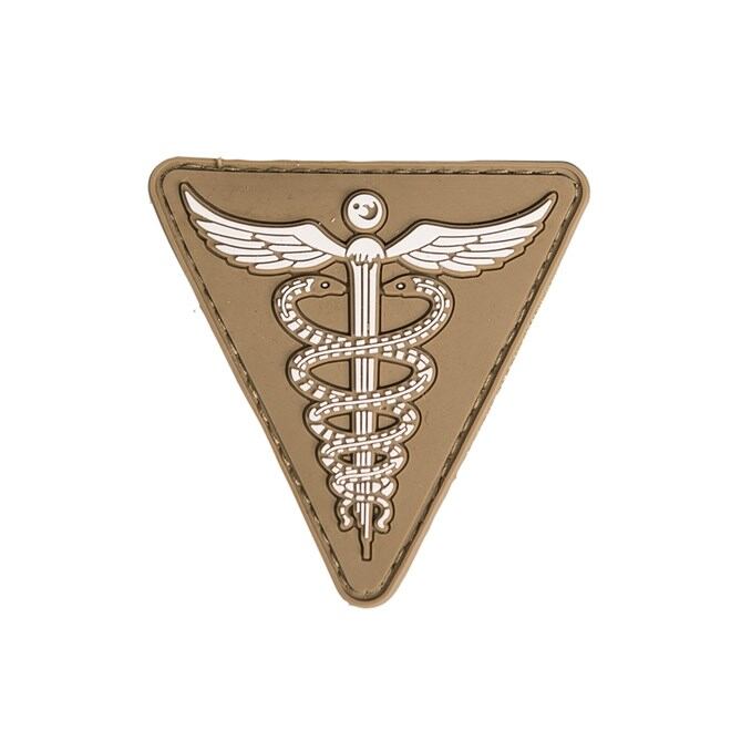 Levně Nášivka gumová 3D: Lékařský symbol - Caduceus okrová