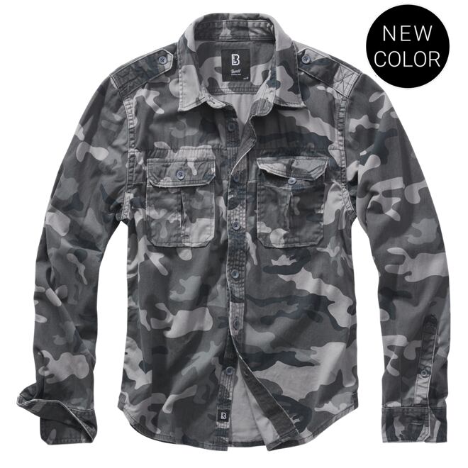 Levně Košile Vintage Shirt Longsleeve 1/1 grey camo