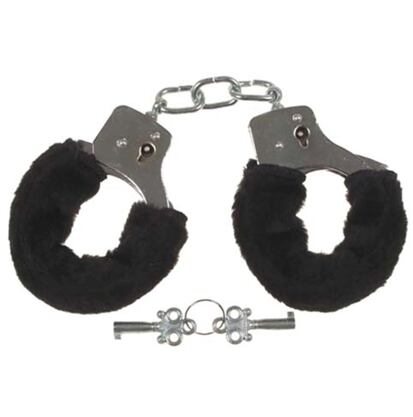 IMPORT MFH handcuffs with plush cover silver | black